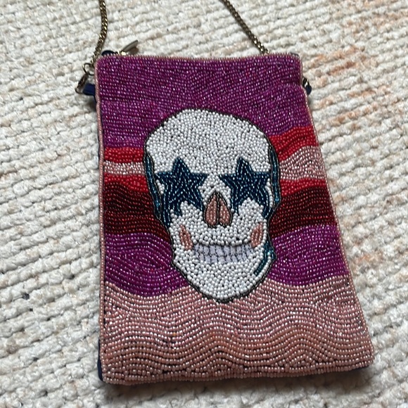 Beaded Skeleton Purse on chain strap - Picture 6 of 6